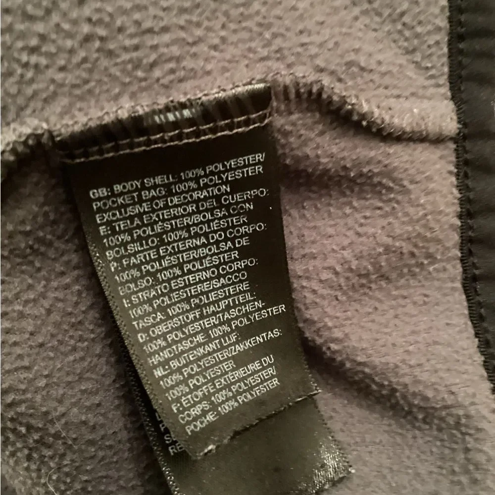 THE NORTH FACE BOYS XL ’FULL ZIP LIGHTWEIGHT HOODED FLEECE  GRAY  BLACK